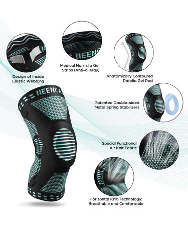 NEENCA Knee Brace Support with Gel Pad & Stabilizers - XL C Blue - Buy Online on GoSupps.com