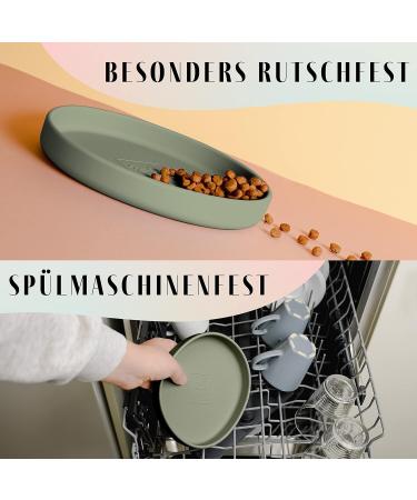 Ne & No Food Bowl for Small Dogs & Puppies - Silicone Camping Bowl for Dry & Wet Food - Water Bowl in Sage Green - Buy Online on GoSupps.com