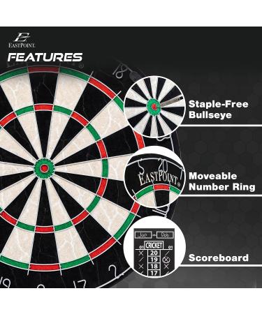 EastPoint Sports Bristle Dartboard and Cabinet Set with Easy Assembly - Complete with Accessories and Scoreboard - Buy Online on GoSupps.com