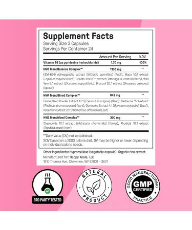 Happy Mammoth Hormone Harmony - Natural Hormonal Support for Women | Menopause Relief & Hot Flash Aid | 72 Capsules - Buy Online on GoSupps.com