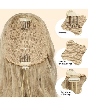FESHFEN Ash Blonde Drawstring Ponytail Extension - 18 Long Curly Synthetic Hair Piece for Women - Buy Online on GoSupps.com