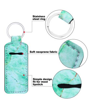Blulu 10-Piece Marble Pattern Lipstick Holder Keychain Set for Travel - Clip-on Lipstick Sleeve Pouch in 10 Colors - Buy Online on GoSupps.com