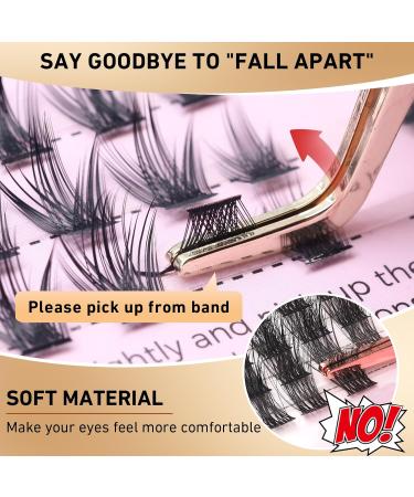 Cluster Eyelash Extensions - 192 PCS Wispy DIY Individual Lashes | Super Thin Band Soft Mink False Eyelashes - Mixed Tray for Stunning Volume - Buy Online on GoSupps.com