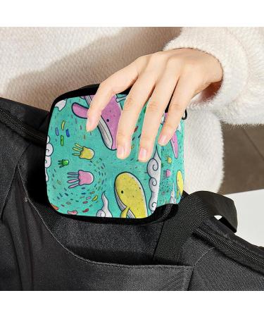 GIAPB Period Bag - Sanitary Napkin Storage & Makeup Pouch | Whales and Fish Color4011 - Buy Online on GoSupps.com
