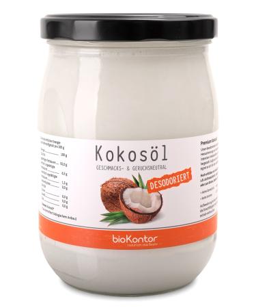 Coconut oil mild ORGANIC 1000 ml I gently pressed I tasteless and odorless in a glass I Coconut oil deodorized by bioKontor - Buy Online on GoSupps.com