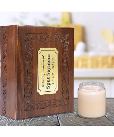 Border Engraved Rosewood Cremation Urns for Human Ashes Adult Male Female - Wooden Decorative Urns Box and Casket for Ashes - Carved Urn (Personalized Medium - 93 lbs or 42 Kg) Medium - 93 lbs or 42 Kg Personalized - Buy Online on GoSupps.com