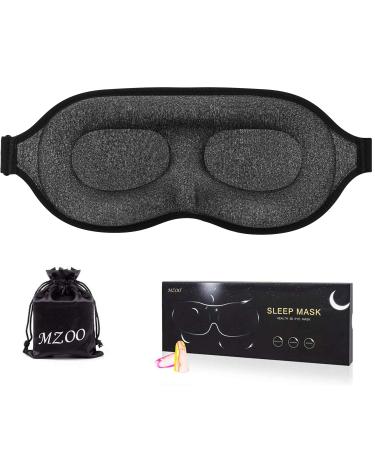 MZOO Luxury Sleep Mask for Side Sleeper, 100% Block Out Light Sleeping Eye Mask for Women Men, Zero Eye Pressure 3D Contoured Night Blindfold, Breathable & Soft Eye Shade Cover