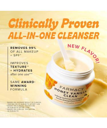 Farmacy Makeup Remover Cleansing Balm - Honey Vanilla Waterproof Cleanser | Gentle Exfoliating Double Cleanser (100ml) - International Shipping Available - Buy Online on GoSupps.com