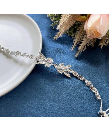 Resweky Bride Wedding Flower Hair Comb Silver Rhinestone Bridal Hair Pieces Bride Hair Side Comb Hair Accessories for Women and Girls - Buy Online on GoSupps.com