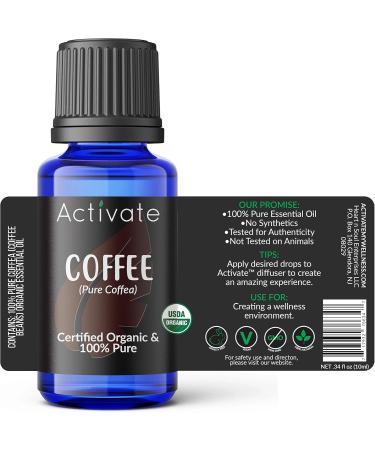 Activate Coffee Bean Organic Essential Oil 100% Pure - USDA Certified Premium Aromatherapy Oil 10ml - Buy Online on GoSupps.com