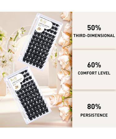 D-14mm Cluster Lashes Mega Volume DIY Eyelash Extensions - 72 Clusters C D Curl Soft Fluffy Individual Lash Clusters - B&Q Lash Clusters for Stunning Results - Buy Online on GoSupps.com