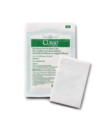 Curad Sterile Nonadherent Pad  Soft  Perforated  Absorbent  Cotton/Polyester  2 x 3  Sterile  100 Pads