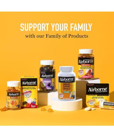 Airborne Vitamin C 500mg Capsules with Zinc & Selenium - Immune Support Supplement for Adults - Antioxidant Vitamins A, C, E & D - 60ct Bottle - Buy Online on GoSupps.com