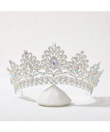 SWEETV Vintage Baroque Wedding Tiara for Bride | Jeweled Queen Crown - Ideal for Birthday, Quinceanera, Prom - Multicolored - Buy Online on GoSupps.com