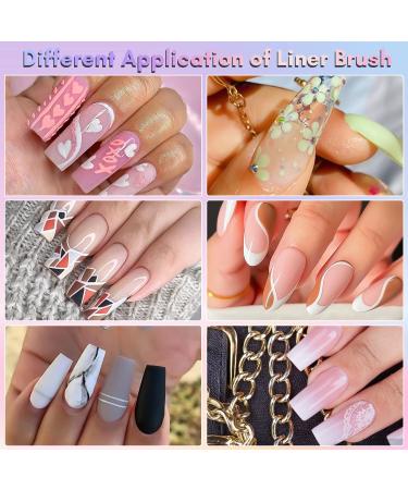 Makartt 6Pcs Nail Art Brushes Kit - Liner, Flat, Round & Angled Gel Nail Brushes, Dotting Tools, Rhinestones Picker - Perfect for Nail Salon and DIY Home Manicures - Buy Online on GoSupps.com