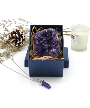 Nvzi Amethyst Crystal Necklace 0.5 lb - Raw Amethyst Geode Cluster for Protection and Healing - Buy Online on GoSupps.com