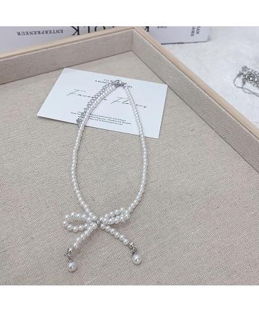 Oralgo's Bohemian Pearl Necklace | Loop Trailer & Collarbone Chain | Crystal Pearls Jewelry for Women & Girls - Black - Buy Online on GoSupps.com