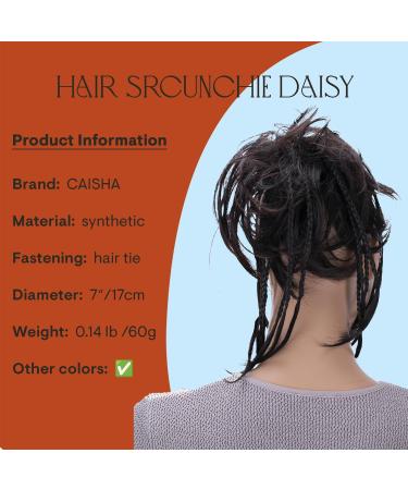 CAISHA XXL Hair Part Hair Tie | Daisy Dutt Updos with Braided Synthetic Fiber | Heat-Resistant | Brown Black Mix | International Shipping - Buy Online on GoSupps.com