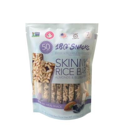 180 Snacks Pre-Meal Snack Skinny Rice Bar with Himalayan Salt 1 Pack, 3.22oz (Blueberry & Almond)