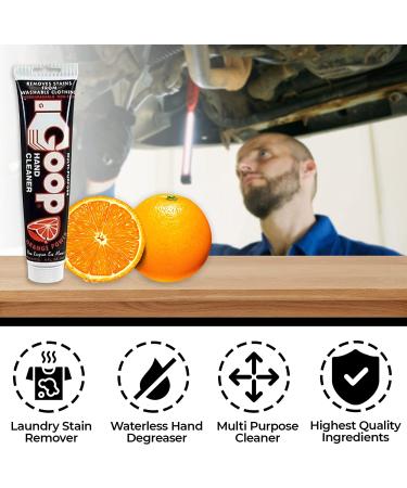 Goop Multi-Purpose Hand Cleaner Orange Citrus Scent - Non-Toxic Degreaser and Stain Remover - 5oz Pack - Removes Dirt, Oil, Paint, Ink, and Stains - Buy Online on GoSupps.com