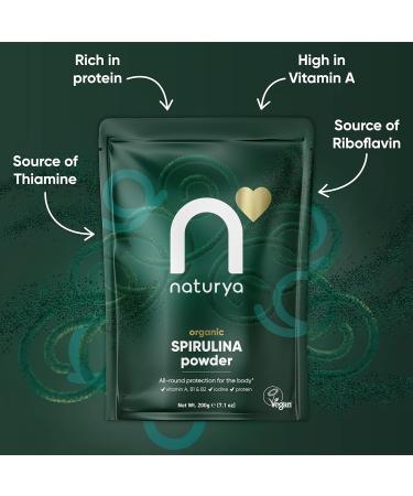 Naturya Organic Spirulina Powder 100g - Pure and Nutrient-Rich Superfood - Buy Online on GoSupps.com