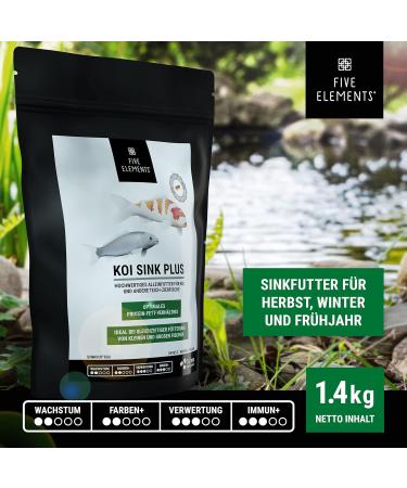 Buy Five Elements Koi Sink Plus 1.4 kg - Optimal Spring Feed for Healthy Koi | Premium Quality Ingredients - Buy Online on GoSupps.com