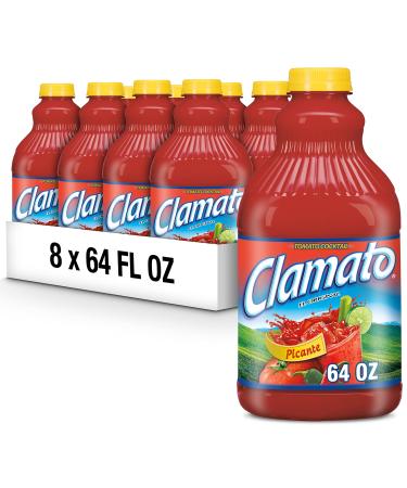 Clamato Picante Tomato Cocktail, 64 fl oz bottles (Pack of 8) Picante 64 Fl Oz (Pack of 8)