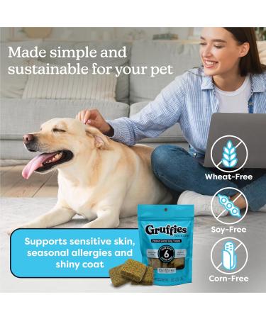 Gruffies Peanut Butter Skin & Coat Dog Treats 170g Natural Ingredients Made in The USA Effective for Sensitive Skin Allergies Supports Shiny Coat and Great for Dog Training - Buy Online on GoSupps.com