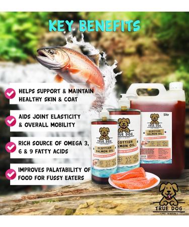 True Dog 100% Pure Scottish Salmon Oil 5ltr - Salmon Oil for Dogs & Cats - Omega 3 6 & 9 - Skin and Coat health | Joint & Mobility Support - Buy Online on GoSupps.com