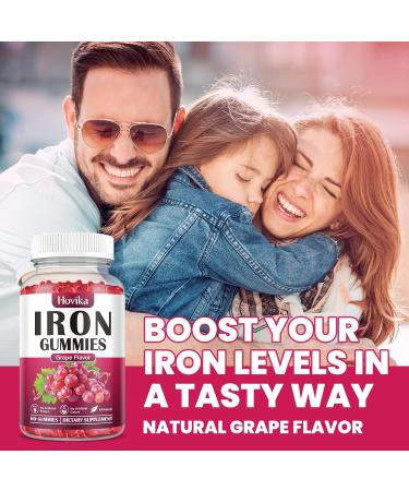 Iron Gummies Supplement for Women & Men, Iron Supplements for Anemia with Vitamin C, B12, Folate-Blood Builder & Energy Support for Iron Deficiency-Grape Flavor, Vegan, 60 Gummies Grape 60 Count (Pack of 1) - Buy Online on GoSupps.com