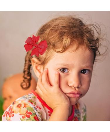 4PCS Red Ribbon Hair Bows Clips - 3.2inch Grosgrain Alligator Hair Clips for Women Girls Cheerleading - Buy Online on GoSupps.com