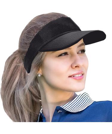 Unisex Adjustable Outdoor Golf Visor | Solid Black Sun Hat for Women & Men | 22-23 inches | Medium Size | 1pc - Buy Online on GoSupps.com