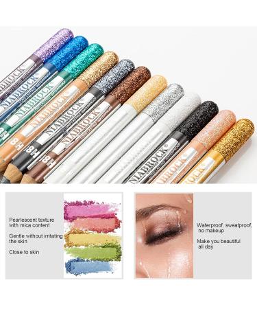 Buy Mimore 12 Color Eyeshadow Pencil Set - Glitter Waterproof Eyeliner & Luminous Shadow Stick - Professional Makeup for Stunning Eyes - Buy Online on GoSupps.com