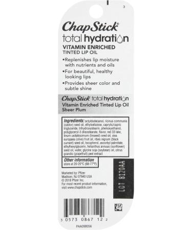 ChapStick Total Hydration Sheer Plum Tinted Lip Oil Tube - 0.24 Oz - Buy Online on GoSupps.com