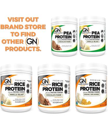 Growing Naturals Rice Protein Powder - 15g Plant Protein | 2.8g BCAA | Low-Carb, Low-Sugar, Non-GMO, Vegan, Gluten-Free, Keto Friendly | 1lb Pack - Buy Online on GoSupps.com