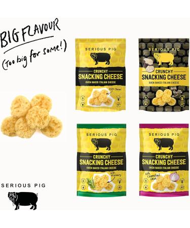 SERIOUS PIG Crunchy Cheese Snacks (Caramelised Onion) 12x24g - High Protein, Keto-Friendly, Gluten-Free, Vegetarian Pub Snacks - Made from 100% Real Italian Cheese - Low Carb Option - Buy Online on GoSupps.com
