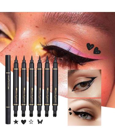 Liquid Eyeliner Pen Double Side Liquid Eyeliner Stamp Pen Set 6 Pieces Waterproof and Smudge Resistant Beauty Cosmetics for Women for Travel Dating Wedding Stage Party Performance and - Buy Online on GoSupps.com