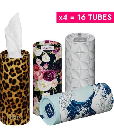 TiShoo Extra Soft 4-Latz Handkerchiefs - Moisturizer Eco-Friendly Pack Perfect for Car & Travel | 16 Tubes Plastic-Free Packaging - Buy Online on GoSupps.com