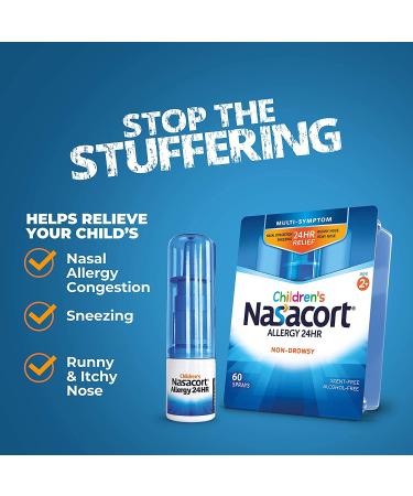Nasacort Children's Allergy Nasal Spray 60 Sprays Blue 0.37 Fl Oz - NonDrowsy & Alcohol-Free - Buy Online on GoSupps.com