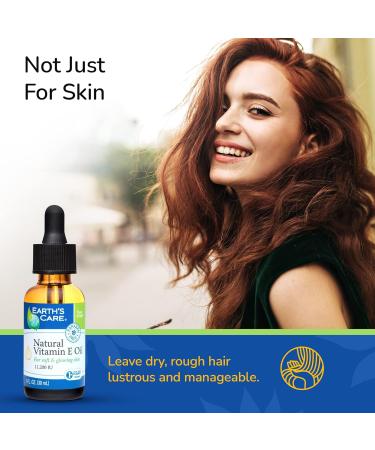 Buy Earth's Care Natural Vitamin E Oil - 100% Pure Vitamin E for Skin & Hair - 1 Fl Oz | International Shipping Available - Buy Online on GoSupps.com