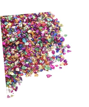 FRCOLOR 1 Glass Chip Nail Filler Metallic Chips for Nail Arts Crushed Irregular Glass Craft Crushed Glass Irregular Glass Glitter Epoxy Crushed Glass Mirror Vase Manicure 3D Small Crystal 0.5X0.3cm Colorful