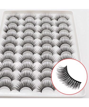 jklashfi 80 Pairs 3D Chemical Fiber Lashes Natural False Eyelashes Dramatic Volume Lashes Makeup Extension Eyelashes - Buy Online on GoSupps.com