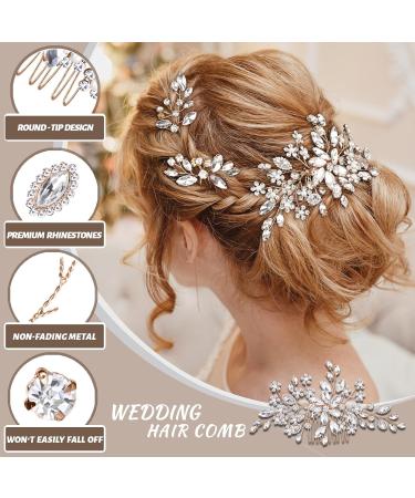 Hair Comb Pearl Bridal Hair Piece Hair Accessories for Women and Girls (Gold) - Buy Online on GoSupps.com