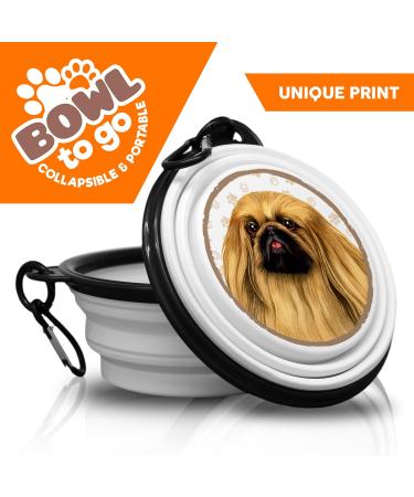 Portable Pekingese Drinking Bowl - Foldable Pet Bowl with Carabiner for Travel | Unique On-the-Go Solution - Buy Online on GoSupps.com