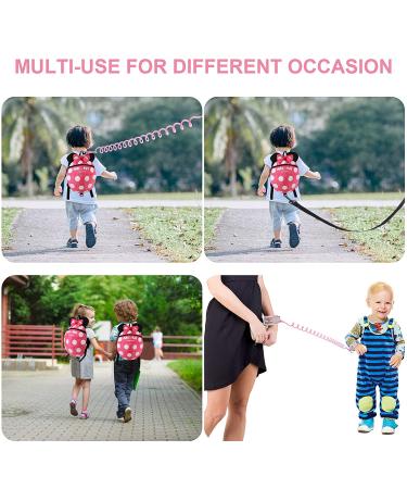4 in 1 Toddler Harness Leash | Baby Anti Lost Wrist Link | Child Safety Tether | Walking Harness Wristband Assistant Strap Belt - Rose Red - Buy Online on GoSupps.com