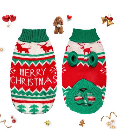 Lyneun dog sweater Christmas dog Christmas Christmas sweater dogs warm sweater for dogs knitting sweaters for dogs dogs Pullis pet costume coat S red