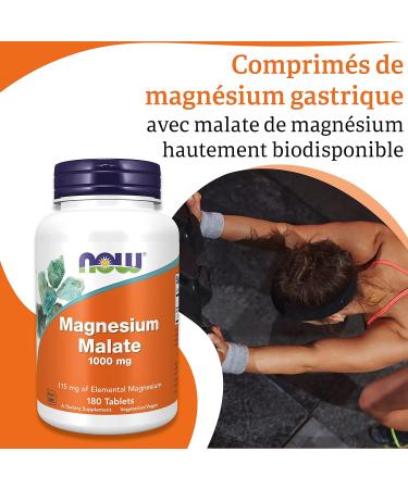 Now Foods Magnesium Malate 1 000 mg 180 Vegan Tablets Lab Tested Gluten Free Soy Free Vegetarian - Buy Online on GoSupps.com