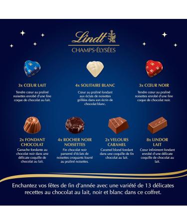 Lindt - Box CHAMPS- LYS ES Triomphe Edition - Assorted Milk Chocolates Black and White - Ideal for Christmas 460g - Buy Online on GoSupps.com