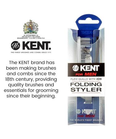 Kent KFM4 Anti Static Hair Brush - Small Folding Brush for Men's Daily Grooming | Frizz Free Styling with Mens Hair Products | Made in England - Buy Online on GoSupps.com