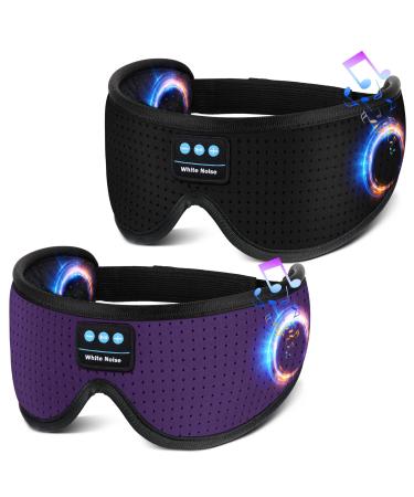 Sleep Headphones White Noise Bluetooth 5.2 Sleep Eye Mask 3D Breathable Wireless Sleep Mask with Timer for Side Sleepers Travel Relaxation Meditation Cool Gadgets for Women Man